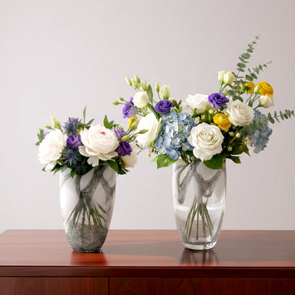 Silver Fog Handblown Glass Vase