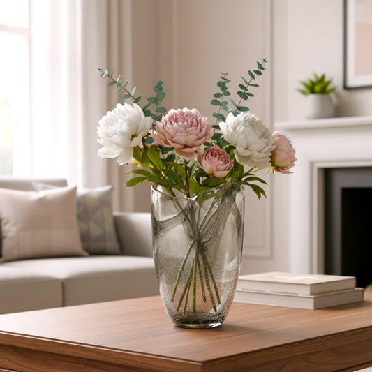 Silver Fog Handblown Glass Vase