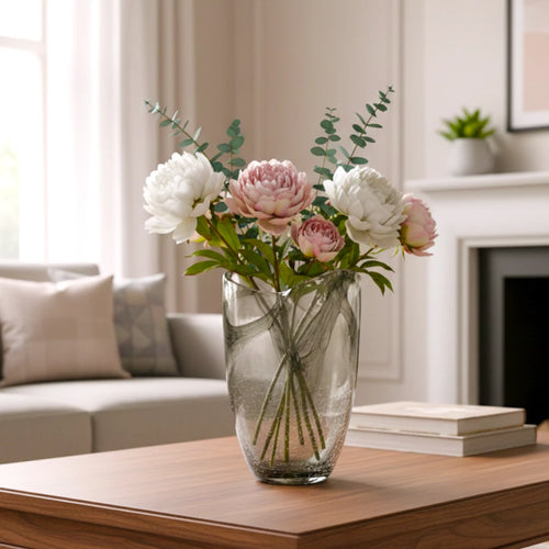 Silver Fog Handblown Glass Vase