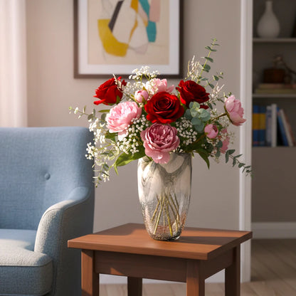 Silver Fog Handblown Glass Vase