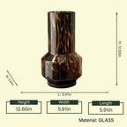 smoked glass flower vase featuring a rich amber-brown finish and contemporary silhouette, styled with dried botanicals for console tables, dining spaces and modern designer interiors.
