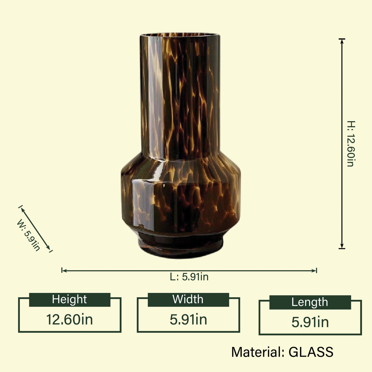 smoked glass flower vase featuring a rich amber-brown finish and contemporary silhouette, styled with dried botanicals for console tables, dining spaces and modern designer interiors.