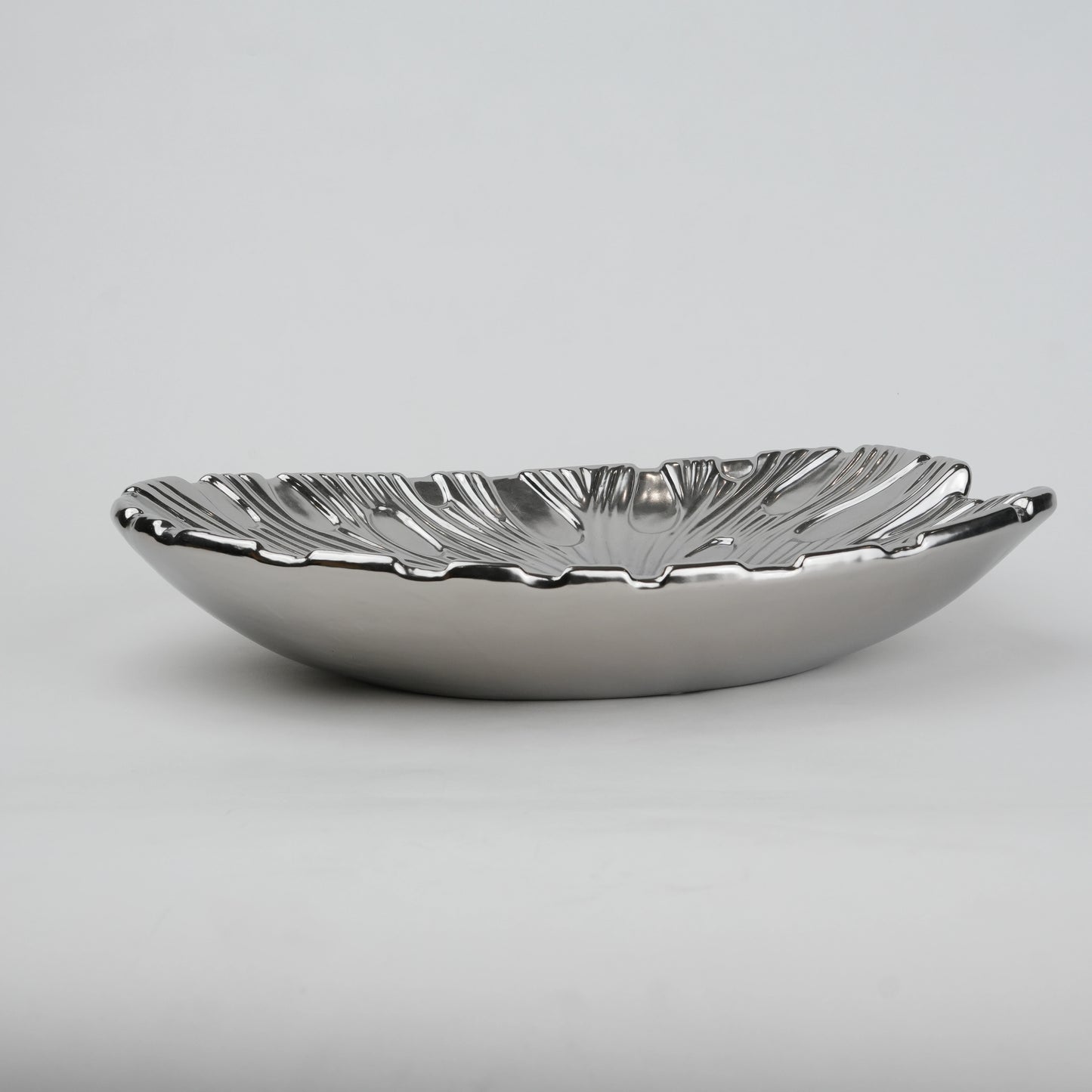 Gold and silver decorative serve plate with textured surface for table serving and home decor