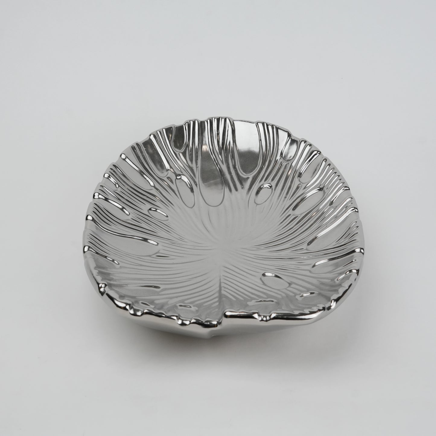 Gold and silver decorative serve plate with textured surface for table serving and home decor