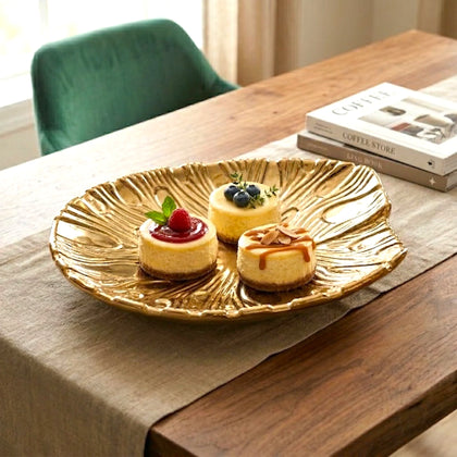 Radiant Serve Plate gold finish tabletop serving decor