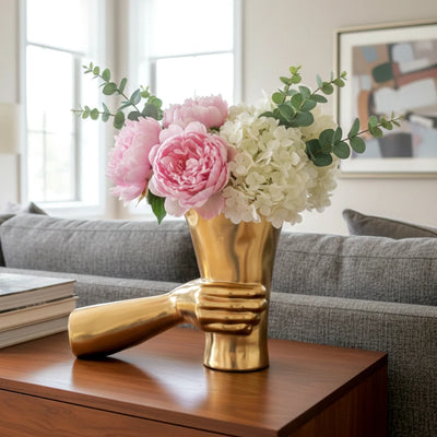 Gilded Grace Hand Vase