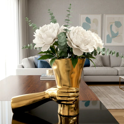 Gilded Grace Hand Vase