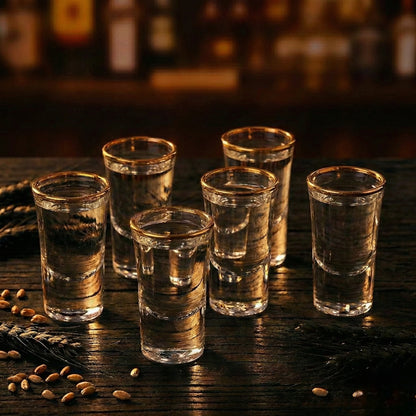 Gold Rim Luxe Shot Glass - Set of 6