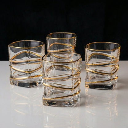 Golden Majesty Whiskey Glass - Set of 4