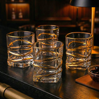 Golden Majesty Whiskey Glass - Set of 4