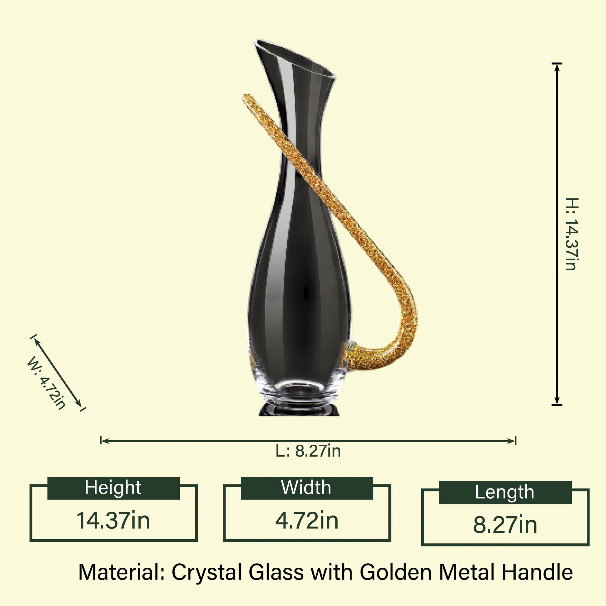Contemporary handcrafted wine decanter with clear glass finish and curved artistic silhouette for elegant dining table presentation
