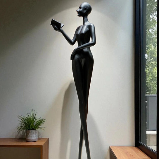 Poised Reader Floor Sculpture