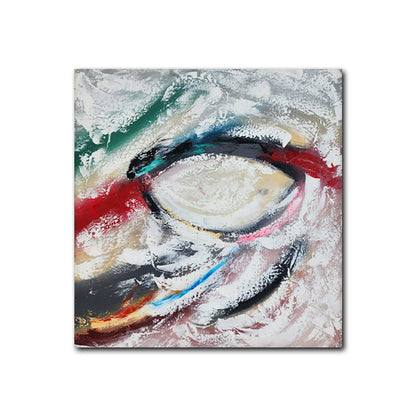 Luxury abstract canvas wall painting featuring expressive black, white, red, teal, blue, and gold brushstrokes on premium canvas.