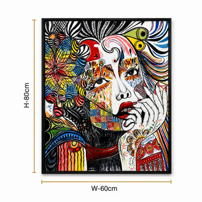 Vibrant Muse: Vertical Canvas