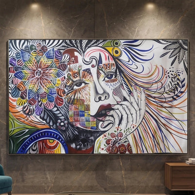 Vibrant Muse: Horizontal Canvas