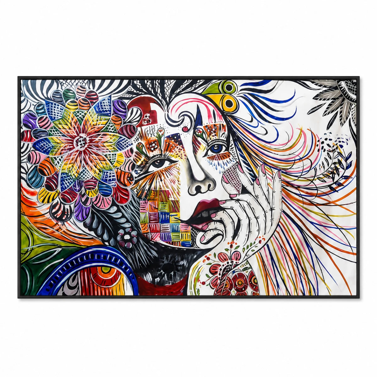 Vibrant Muse: Horizontal Canvas