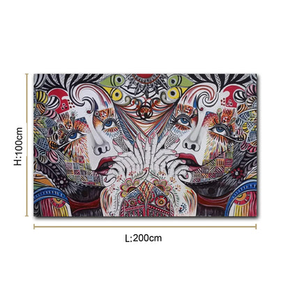 Modern abstract face painting styled as statement wall decor