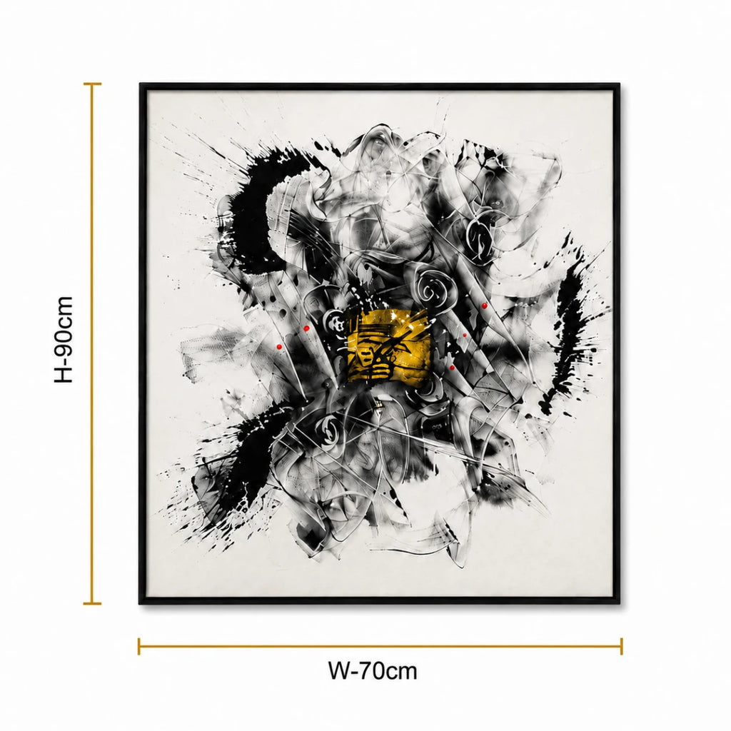 Golden Chaos Abstract Symphony