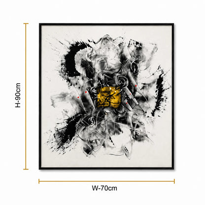 Golden Chaos Abstract Symphony