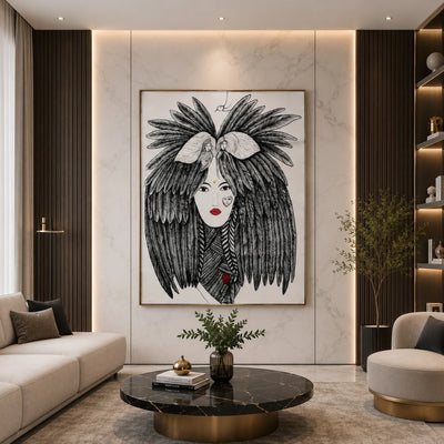 Celestial Feathered Empress Canvas