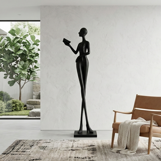 Poised Reader Floor Sculpture