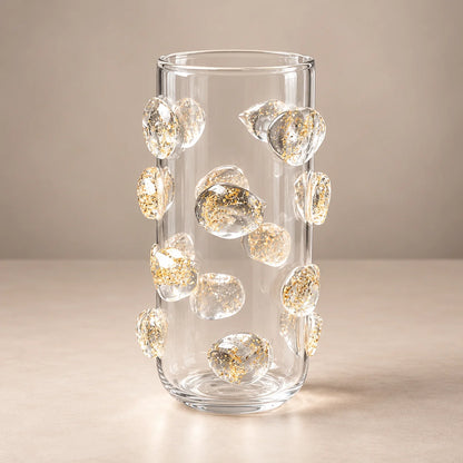 Pebble Luxe vase pair, roses on marble counter
