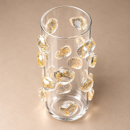 Pebble Luxe vase pair, roses on marble counter