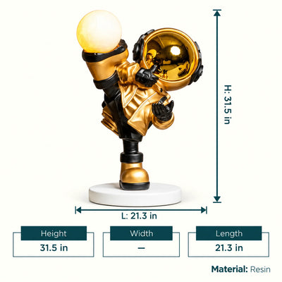 Gold Astronaut Kicker Lamp