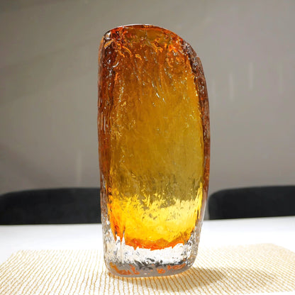 Golden textured decorative glass vase for luxury modern interiors