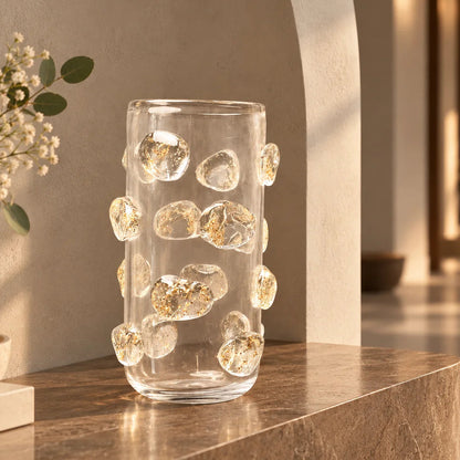Pebble Luxe vase pair, roses on marble counter