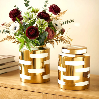 Golden Stroke Decorative Jar