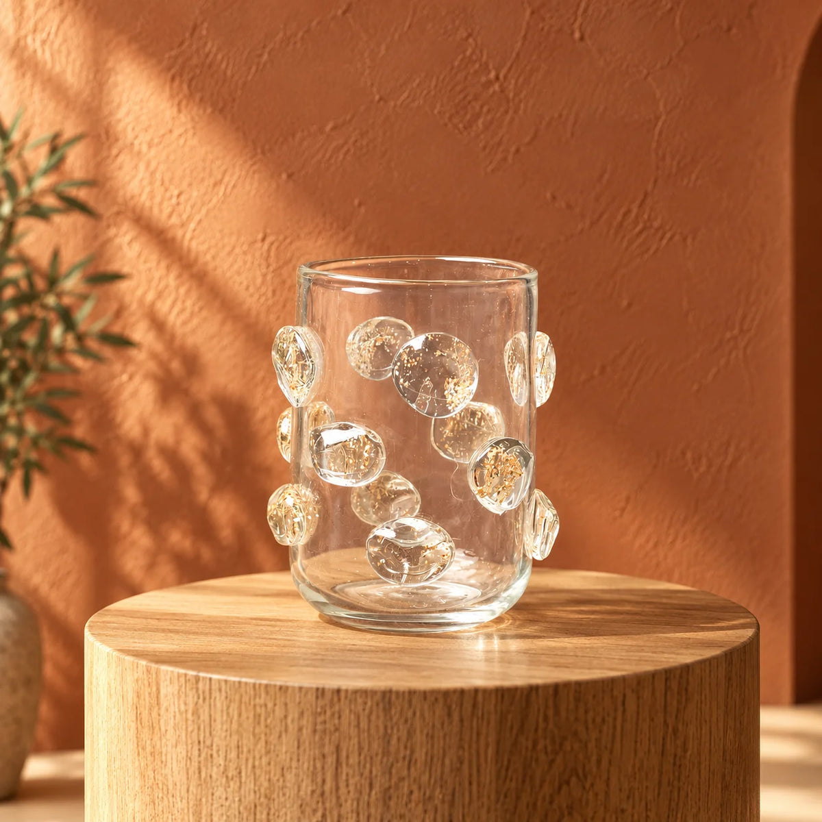 Pebble Luxe vase pair w/ roses, marble console
