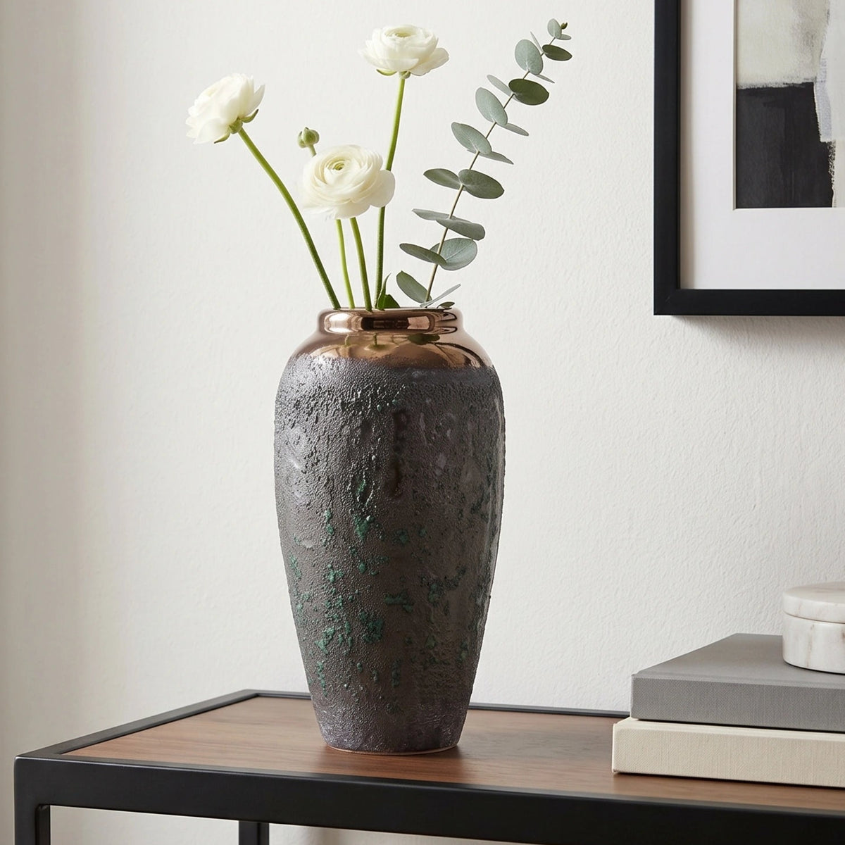 Green Charcoal Ceramic Vase