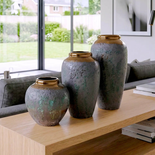 Green Charcoal Ceramic Vase