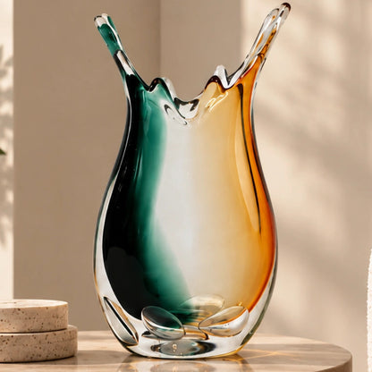 Green Clear Dual Tone Vase