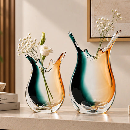 Green Clear Dual Tone Vase