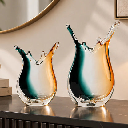 Green Clear Dual Tone Vase
