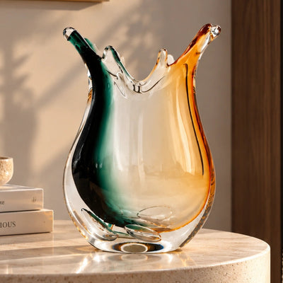Green Clear Dual Tone Vase