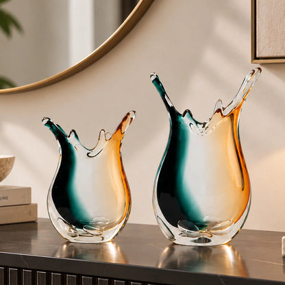 Green Clear Dual Tone Vase