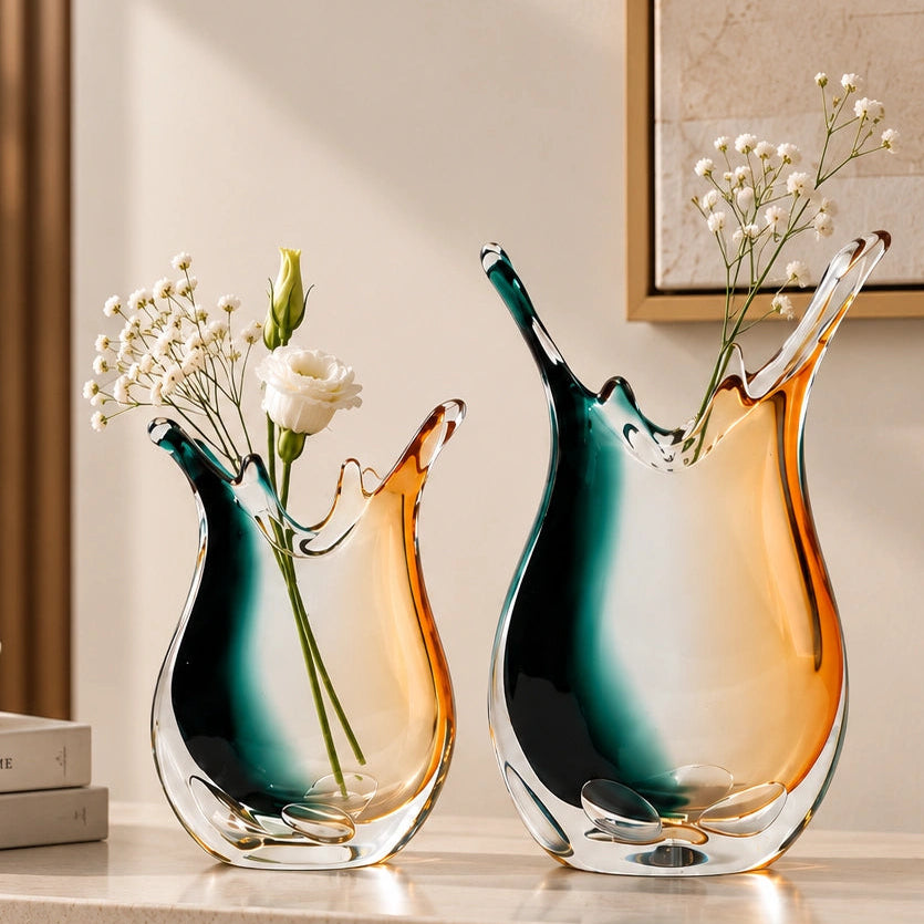 Green Clear Dual Tone Vase