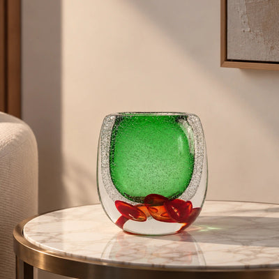 Green Clear Glass Vase