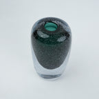 Green teardrop vase, top-down detail