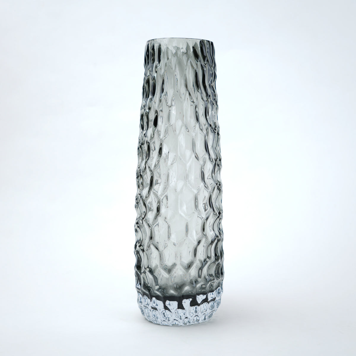 Decorative glass vase with textured design