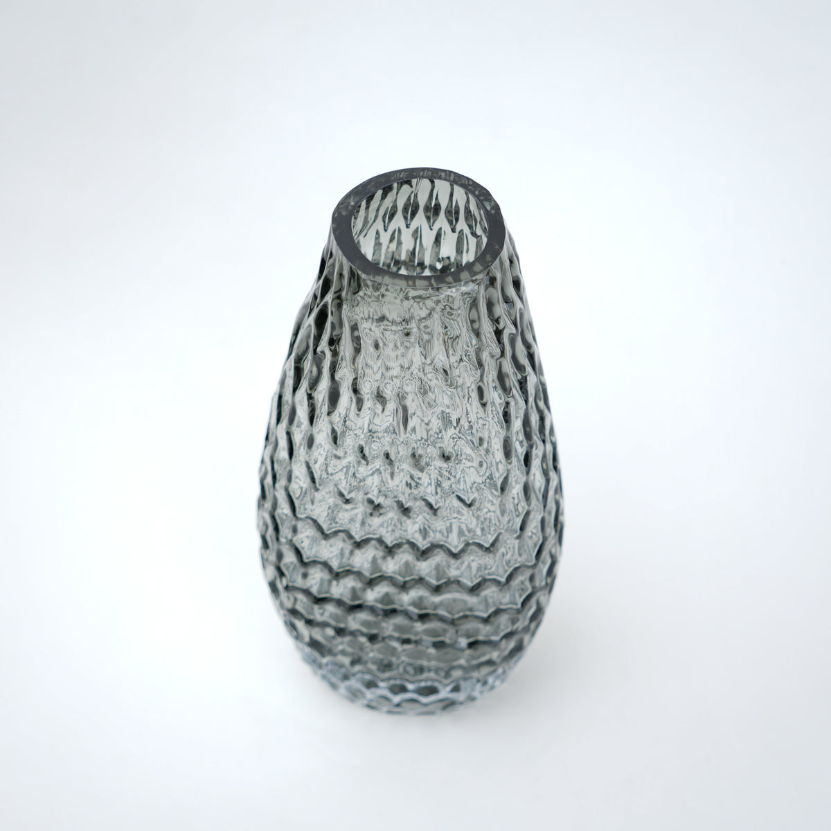 Decorative glass vase with textured design