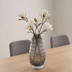 Decorative glass vase with textured design