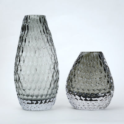 Grey Pattern Glass Vase