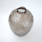 Hammered glass vase in warm grey finish available in three sizes for modern home decor styling