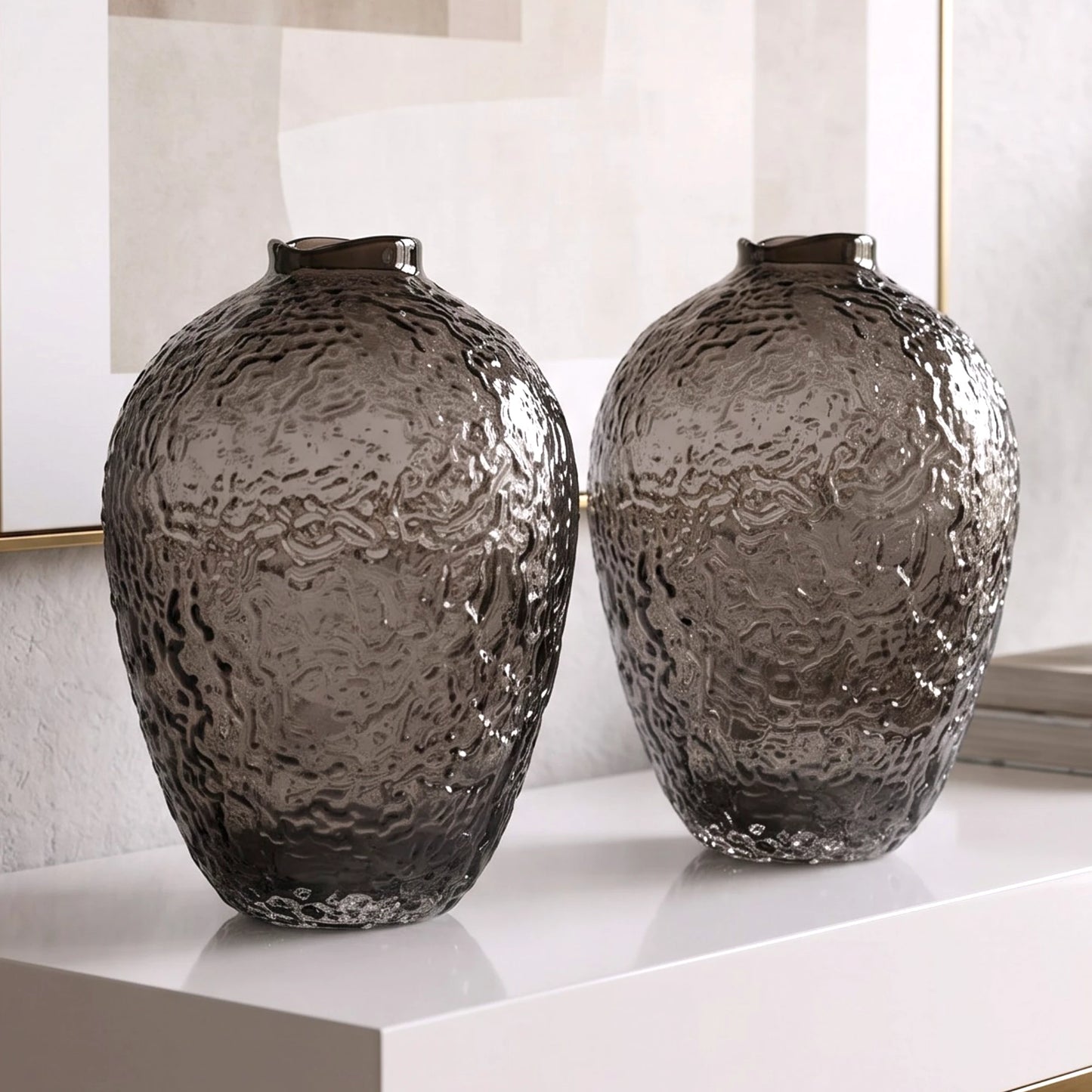 Hammered Glass Vase