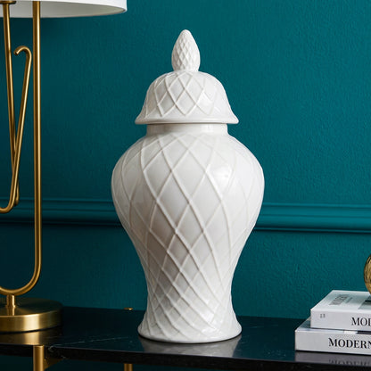 Ivory Lattice Jar