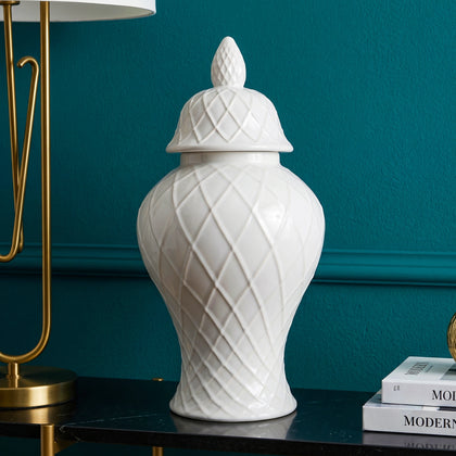 Ivory Lattice Jar